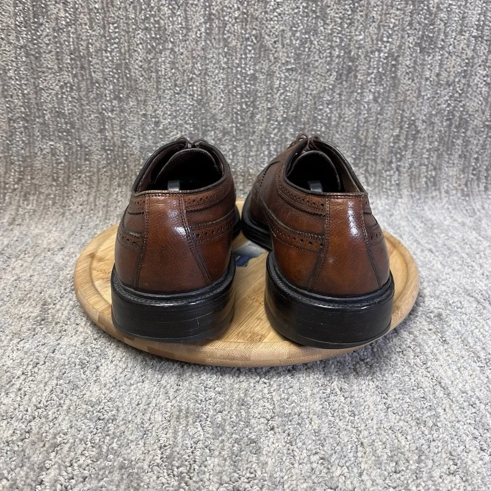 VTG Allen Edmonds Mens 10 MacNeil Brown Pebbled Leather Wingtip Brogue Shoe 9157